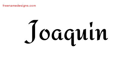 Calligraphic Stylish Name Tattoo Designs Joaquin Free Graphic