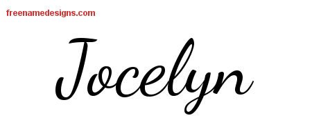 Lively Script Name Tattoo Designs Jocelyn Free Printout