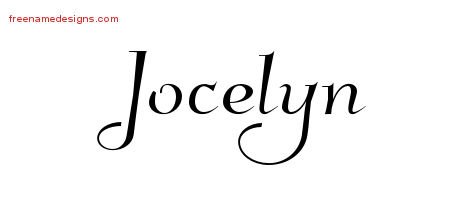 Elegant Name Tattoo Designs Jocelyn Free Graphic