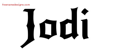 Gothic Name Tattoo Designs Jodi Free Graphic