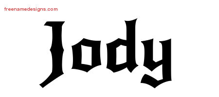 Gothic Name Tattoo Designs Jody Free Graphic