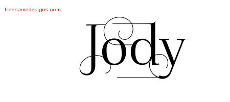 Decorated Name Tattoo Designs Jody Free Lettering