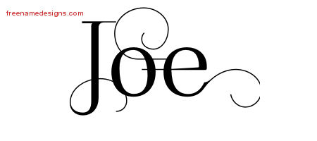 Decorated Name Tattoo Designs Joe Free Lettering