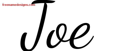 Lively Script Name Tattoo Designs Joe Free Printout
