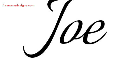 Calligraphic Name Tattoo Designs Joe Free Graphic