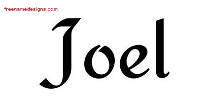 Calligraphic Stylish Name Tattoo Designs Joel Free Graphic