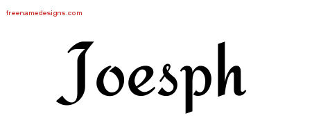 Calligraphic Stylish Name Tattoo Designs Joesph Free Graphic