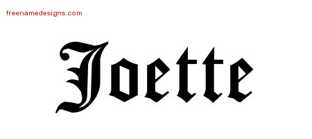 Blackletter Name Tattoo Designs Joette Graphic Download