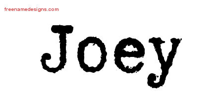 Typewriter Name Tattoo Designs Joey Free Printout