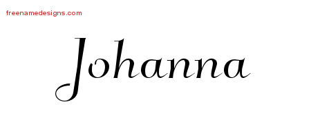 Elegant Name Tattoo Designs Johanna Free Graphic