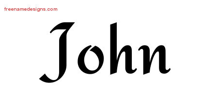 Calligraphic Stylish Name Tattoo Designs John Free Graphic
