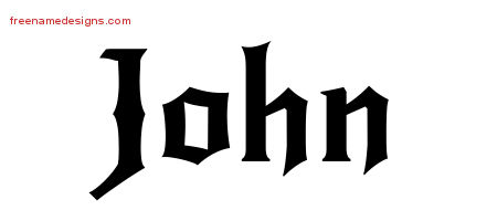 Gothic Name Tattoo Designs John Download Free