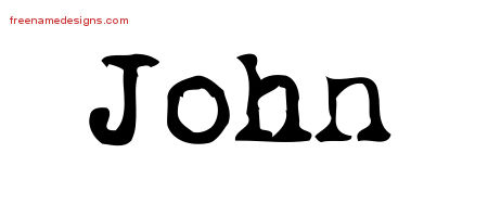 Vintage Writer Name Tattoo Designs John Free