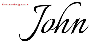 Calligraphic Name Tattoo Designs John Free Graphic