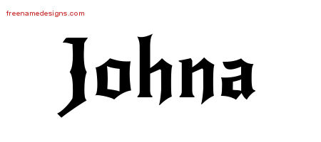 Gothic Name Tattoo Designs Johna Free Graphic