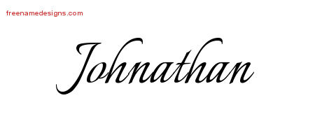 Calligraphic Name Tattoo Designs Johnathan Free Graphic