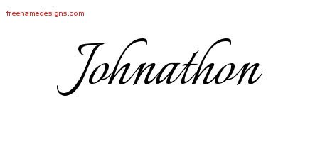 Calligraphic Name Tattoo Designs Johnathon Free Graphic