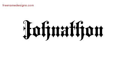 Old English Name Tattoo Designs Johnathon Free Lettering