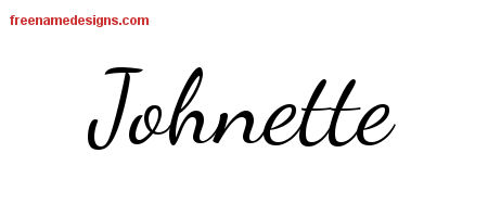 Lively Script Name Tattoo Designs Johnette Free Printout