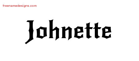 Gothic Name Tattoo Designs Johnette Free Graphic