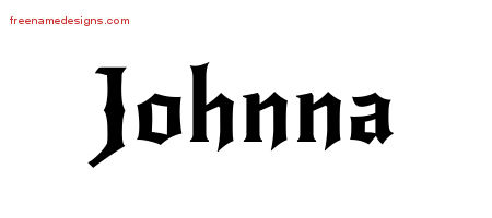 Gothic Name Tattoo Designs Johnna Free Graphic