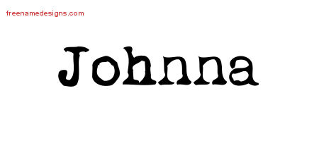 Vintage Writer Name Tattoo Designs Johnna Free Lettering