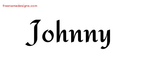 Calligraphic Stylish Name Tattoo Designs Johnny Free Graphic