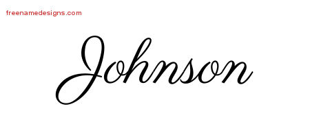 Classic Name Tattoo Designs Johnson Printable