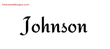Calligraphic Stylish Name Tattoo Designs Johnson Free Graphic