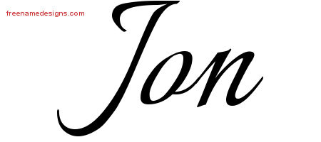 Calligraphic Name Tattoo Designs Jon Download Free