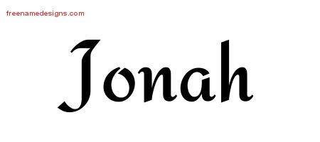 Calligraphic Stylish Name Tattoo Designs Jonah Free Graphic