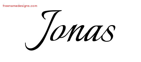 Calligraphic Name Tattoo Designs Jonas Free Graphic