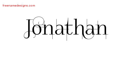 Decorated Name Tattoo Designs Jonathan Free Lettering