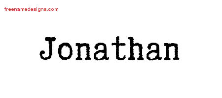 Typewriter Name Tattoo Designs Jonathan Free Printout