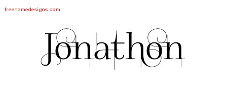 Decorated Name Tattoo Designs Jonathon Free Lettering