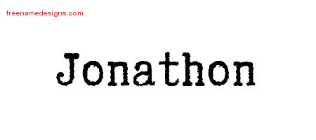 Typewriter Name Tattoo Designs Jonathon Free Printout