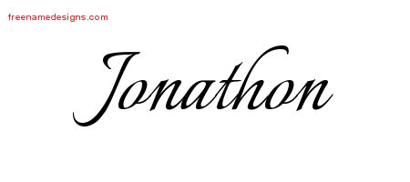 Calligraphic Name Tattoo Designs Jonathon Free Graphic