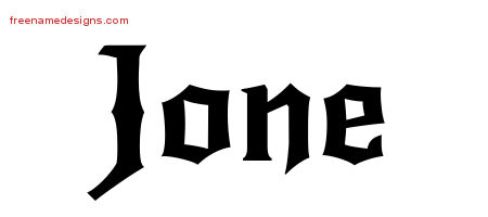 Gothic Name Tattoo Designs Jone Free Graphic
