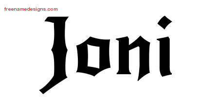 Gothic Name Tattoo Designs Joni Free Graphic