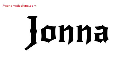 Gothic Name Tattoo Designs Jonna Free Graphic