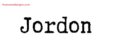 Typewriter Name Tattoo Designs Jordon Free Printout