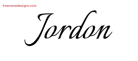Calligraphic Name Tattoo Designs Jordon Free Graphic