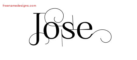 Decorated Name Tattoo Designs Jose Free Lettering