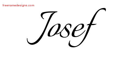 Calligraphic Name Tattoo Designs Josef Free Graphic
