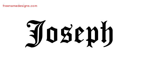 Blackletter Name Tattoo Designs Joseph Printable