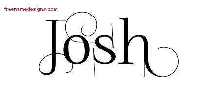 Decorated Name Tattoo Designs Josh Free Lettering