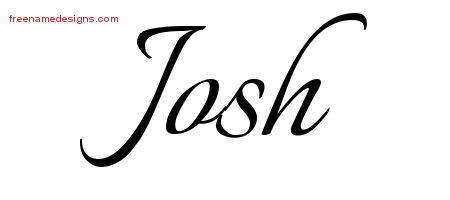 Calligraphic Name Tattoo Designs Josh Free Graphic