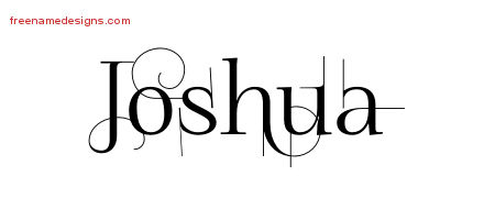 Decorated Name Tattoo Designs Joshua Free Lettering