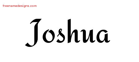 Calligraphic Stylish Name Tattoo Designs Joshua Free Graphic