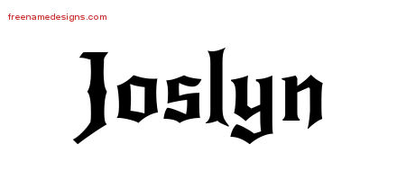 Gothic Name Tattoo Designs Joslyn Free Graphic